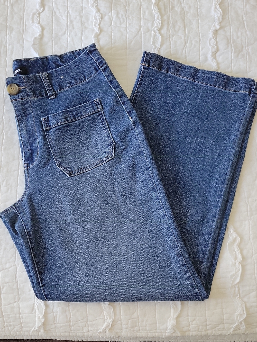 d.jeans Wide Leg Jeans 8 Stretch Like New Cute Front Pockets Slimming